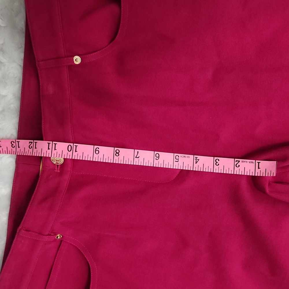 St. John Yellow Label Red Heavyweight Twill Pant Size 12 - Picture 6 of 9